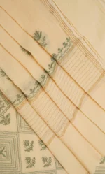 Srajann Hand Embroided Fawn Maheshwari Lucknowi Chikankari Unstitched Kurta Dupatta Set (SLC1770) - Image 6