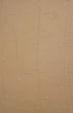 Srajann Hand Embroided Fawn Maheshwari Lucknowi Chikankari Unstitched Kurta Dupatta Set (SLC1771) - Image 4