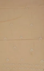 Srajann Hand Embroided Fawn Maheshwari Lucknowi Chikankari Unstitched Kurta Dupatta Set (SLC1771) - Image 3