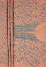 Srajann Hand Embroided Peach Maheshwari Lucknowi Chikankari Unstitched Kurta Dupatta Set (SLC1774) - Image 9