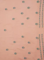 Srajann Hand Embroided Peach Maheshwari Lucknowi Chikankari Unstitched Kurta Dupatta Set (SLC1774) - Image 10
