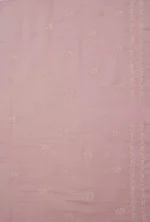 Srajann Hand Embroided Pink Maheshwari Lucknowi Chikankari Unstitched Kurta Dupatta Set (SLC1781) - Image 10