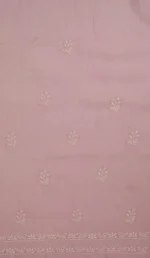 Srajann Hand Embroided Pink Maheshwari Lucknowi Chikankari Unstitched Kurta Dupatta Set (SLC1781) - Image 11
