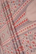 Srajann Hand Embroided Pink Maheshwari Lucknowi Chikankari Unstitched Kurta Dupatta Set (SLC1791) - Image 10