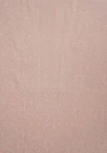 Srajann Hand Embroided Pink Maheshwari Lucknowi Chikankari Unstitched Kurta Dupatta Set (SLC1784) - Image 11