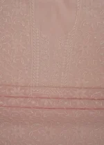 Srajann Hand Embroided Pink Maheshwari Lucknowi Chikankari Unstitched Kurta Dupatta Set (SLC1784) - Image 8