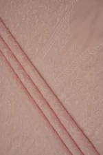 Srajann Hand Embroided Pink Maheshwari Lucknowi Chikankari Unstitched Kurta Dupatta Set (SLC1784) - Image 7