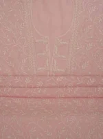 Srajann Hand Embroided Pink Maheshwari Lucknowi Chikankari Unstitched Kurta Dupatta Set (SLC1793) - Image 7