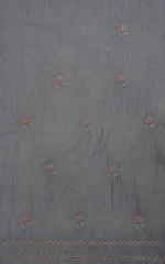 Srajann Hand Embroided Blue Maheshwari Lucknowi Chikankari Unstitched Kurta Dupatta Set (SLC1779) - Image 6