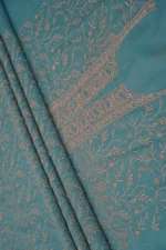 Srajann Hand Embroided Blue Maheshwari Lucknowi Chikankari Unstitched Kurta Dupatta Set (SLC1788) - Image 9