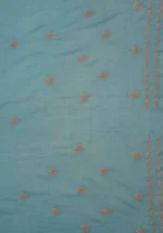 Srajann Hand Embroided Blue Maheshwari Lucknowi Chikankari Unstitched Kurta Dupatta Set (SLC1788) - Image 10