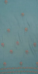 Srajann Hand Embroided Blue Maheshwari Lucknowi Chikankari Unstitched Kurta Dupatta Set (SLC1788) - Image 11