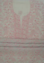 Srajann Hand Embroided Green Maheshwari Lucknowi Chikankari Unstitched Kurta Dupatta Set (SLC1792) - Image 9