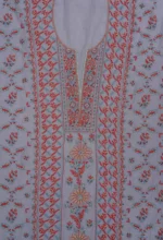 Srajann Hand Embroided Blue Maheshwari Lucknowi Chikankari Unstitched Kurta Dupatta Set (SLC1780) - Image 5