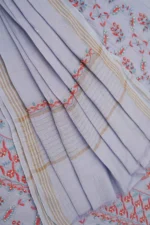 Srajann Hand Embroided Blue Maheshwari Lucknowi Chikankari Unstitched Kurta Dupatta Set (SLC1780) - Image 7