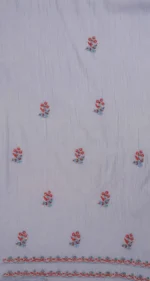 Srajann Hand Embroided Blue Maheshwari Lucknowi Chikankari Unstitched Kurta Dupatta Set (SLC1780) - Image 12