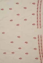 Srajann Hand Embroided white Maheshwari Lucknowi Chikankari Unstitched Kurta Dupatta Set (SLC1800) - Image 12