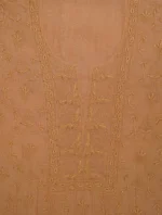 Srajann Hand Embroided Fawn Maheshwari Lucknowi Chikankari Unstitched Kurta Dupatta Set (SLC1798) - Image 6