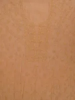 Srajann Hand Embroided Fawn Maheshwari Lucknowi Chikankari Unstitched Kurta Dupatta Set (SLC1798) - Image 8