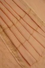 Srajann Hand Embroided Fawn Maheshwari Lucknowi Chikankari Unstitched Kurta Dupatta Set (SLC1798) - Image 7