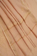 Srajann Hand Embroided Fawn Maheshwari Lucknowi Chikankari Unstitched Kurta Dupatta Set (SLC1797) - Image 6