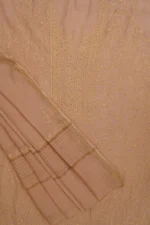 Srajann Hand Embroided Fawn Maheshwari Lucknowi Chikankari Unstitched Kurta Dupatta Set (SLC1797) - Image 7