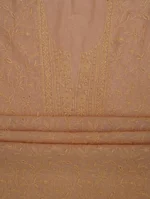 Srajann Hand Embroided Fawn Maheshwari Lucknowi Chikankari Unstitched Kurta Dupatta Set (SLC1797) - Image 8