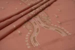 Srajann Hand Embroided Peach Kota Lucknowi Chikankari Unstitched Kurta Dupatta Set (SLC1440) - Image 8