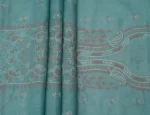 Srajann Hand Embroided Blue Kota Lucknowi Chikankari Unstitched Kurta Dupatta Set (SLC1442) - Image 10