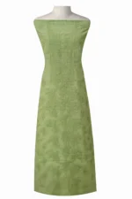 Srajann Hand Embroided Green Kota Lucknowi Chikankari Unstitched Kurta Dupatta Set (SLC1428) - Image 3