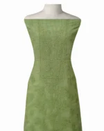 Srajann Hand Embroided Green Kota Lucknowi Chikankari Unstitched Kurta Dupatta Set (SLC1428) - Image 10
