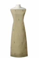 Srajann Hand Embroided Cream Kota Lucknowi Chikankari Unstitched Kurta Dupatta Set (SLC1429) - Image 4