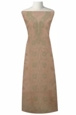 Srajann Hand Embroided Fawn Kota Lucknowi Chikankari Unstitched Kurta Dupatta Set (SLC1441) - Image 2