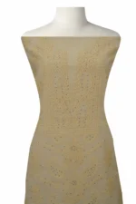Srajann Hand Embroided Cream Kota Lucknowi Chikankari Unstitched Kurta Dupatta Set (SLC1433) - Image 3