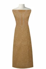 Srajann Hand Embroided Fawn Kota Lucknowi Chikankari Unstitched Kurta Dupatta Set (SLC1436) - Image 2
