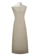 Srajann Hand Embroided white Kota Lucknowi Chikankari Unstitched Kurta Dupatta Set (SLC1449) - Image 4