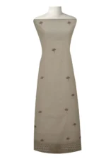 Srajann Hand Embroided white Kota Lucknowi Chikankari Unstitched Kurta Dupatta Set (SLC1459) - Image 4