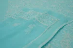Srajann Hand Embroided Blue Kota Lucknowi Chikankari Unstitched Kurta Dupatta Set (SLC1460) - Image 7