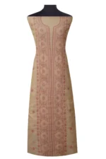 Srajann Hand Embroided Fawn Tissue Lucknowi Chikankari Unstitched Kurta Dupatta Set (SLC1481) - Image 2