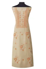 Srajann Hand Embroided Fawn Kota Lucknowi Chikankari Unstitched Kurta Dupatta Set (SLC1521) - Image 2