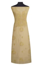 Srajann Hand Embroidered Mal Chanderi Lucknowi Chikankari Unstitched Kurta With Dupatta(SLC1548) - Image 2