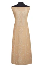 Srajann Hand Embroidered Mal Chanderi Lucknowi Chikankari Unstitched Kurta With Dupatta(SLC1561) - Image 2