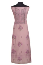 Srajann Hand Embroidered Mal Chanderi Lucknowi Chikankari Unstitched Kurta With Dupatta(SLC1549) - Image 2
