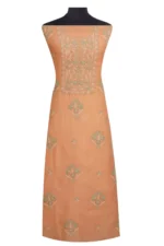 Srajann Hand Embroidered Mal Chanderi Lucknowi Chikankari Unstitched Kurta With Dupatta(SLC1556) - Image 2