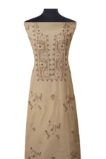 Srajann Hand Embroidered Fawn Tissue Lucknowi Chikankari Unstitched Kurta Dupatta Set (SLC1474) - Image 3