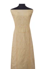 Srajann Hand Embroided Fawn Tissue Lucknowi Chikankari Unstitched Kurta Dupatta Set (SLC1479) - Image 3