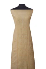 Srajann Hand Embroided Fawn Tissue Lucknowi Chikankari Unstitched Kurta Dupatta Set (SLC1466) - Image 3