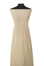 Srajann Hand Embroided Fawn Kota Lucknowi Chikankari Unstitched Kurta Dupatta Set (SLC1519) - Image 3