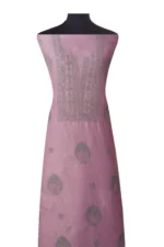 Srajann Hand Embroided Purple Linen Lucknowi Chikankari Unstitched Kurta Dupatta Set (SLC1527) - Image 3