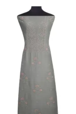 Srajann Hand Embroidered Mal Chanderi Lucknowi Chikankari Unstitched Kurta With Dupatta(SLC1545) - Image 3
